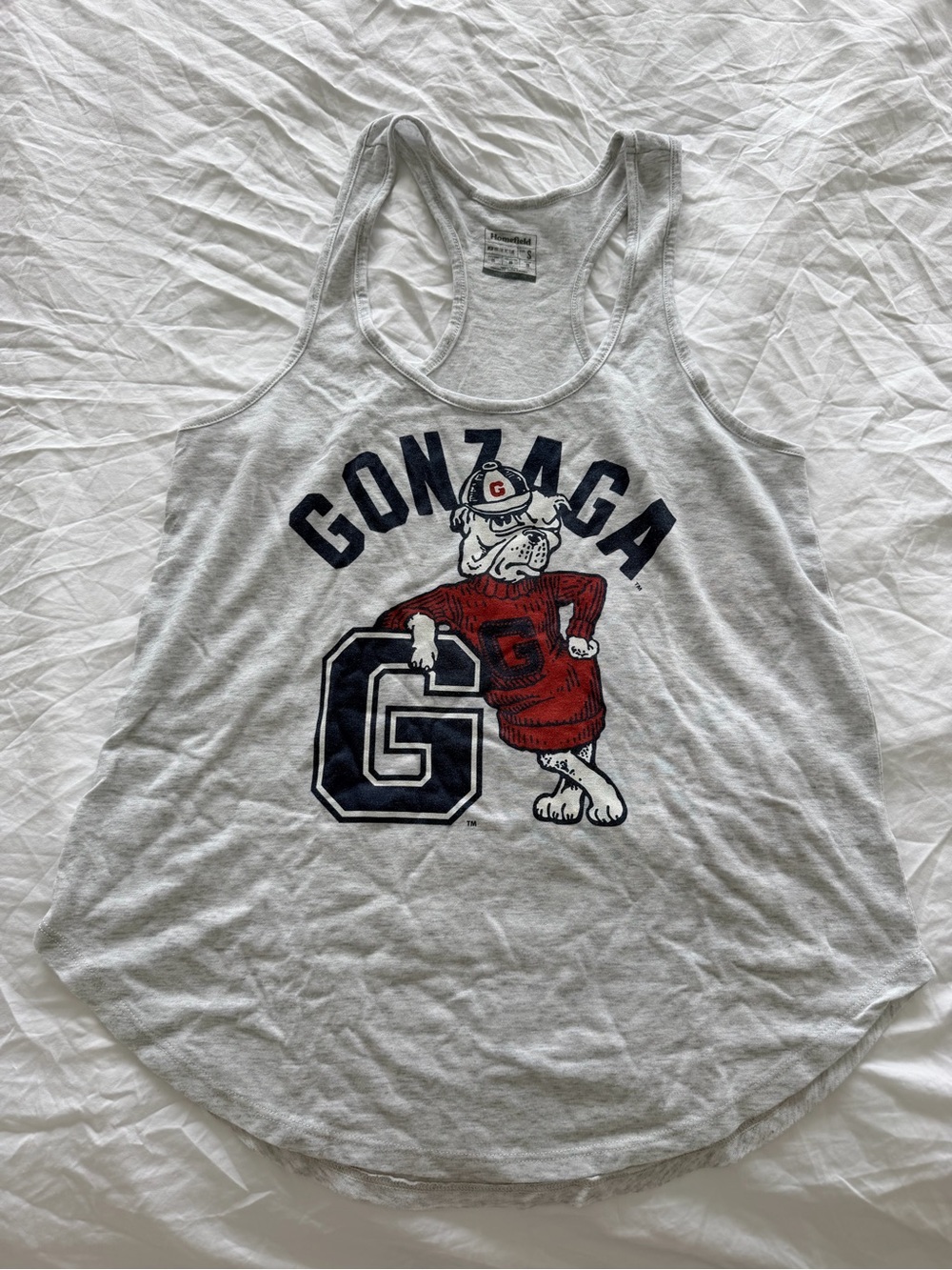 Gonzaga Bulldogs Gray Muscle Tank Top